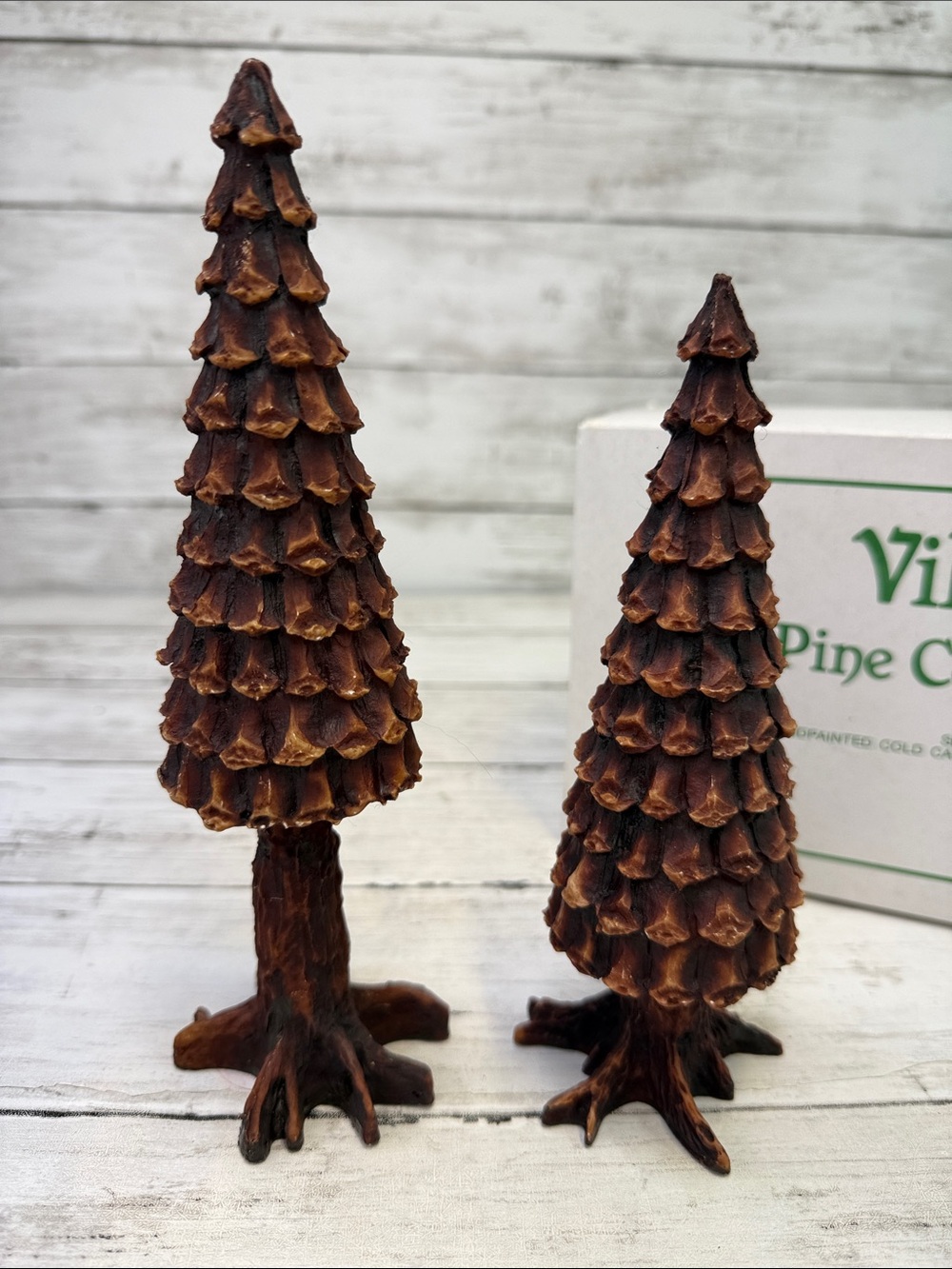 Department 56 Pinecone trees Christmas Village accessory